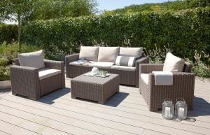 1 grey wicker garden furniture set