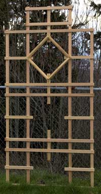 wooden trellis made of different shapes