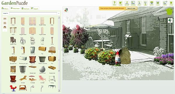 screenshot of the garden puzzle app