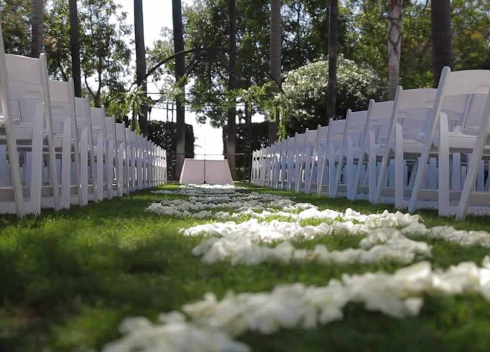 backyard wedding arrangement