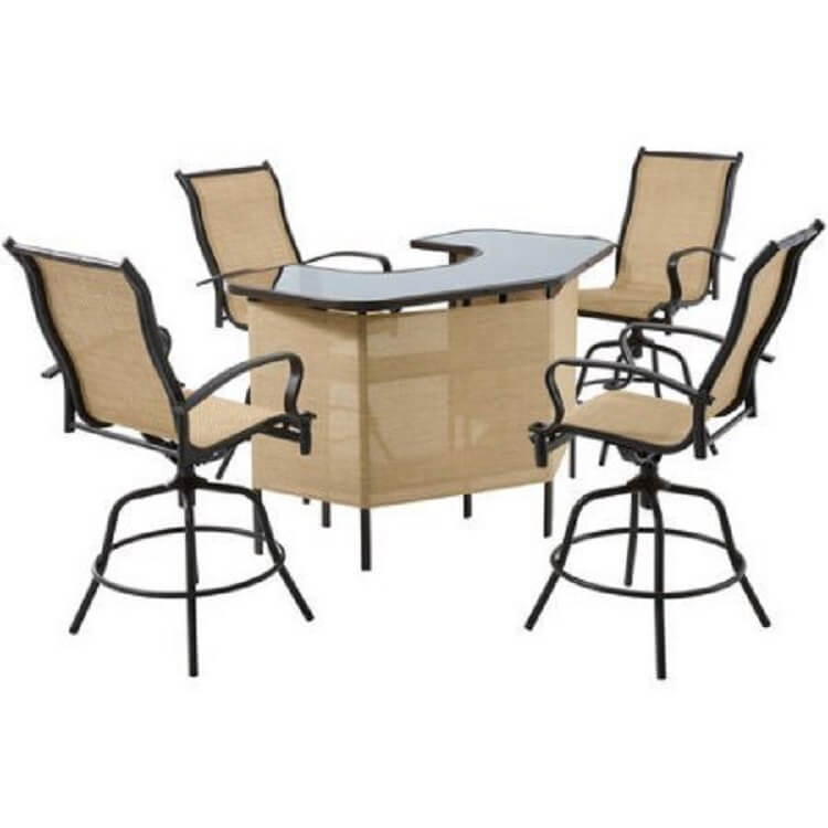 Outdoor bar set with 4 stools from Mainstays Wesley Creek