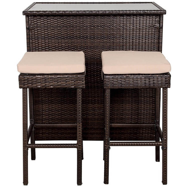 Sundale outdoor bar set with two stools