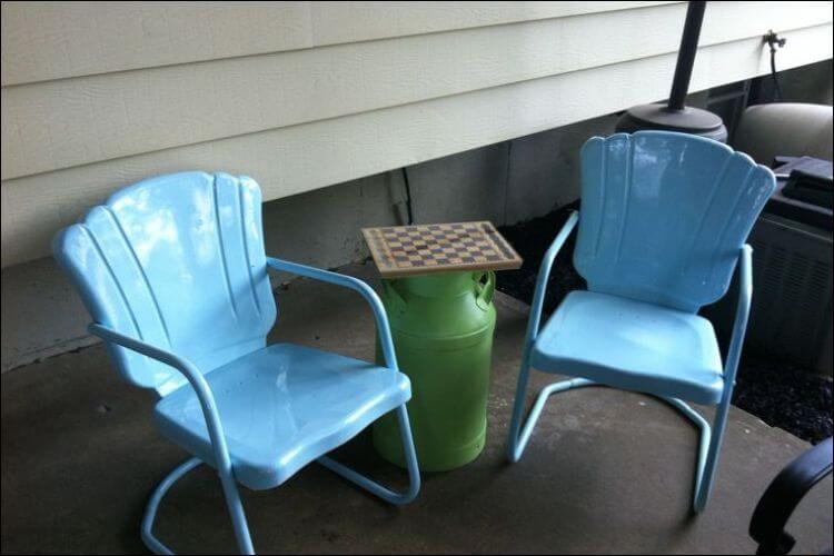 outdoor furniture ideas old milk jug table