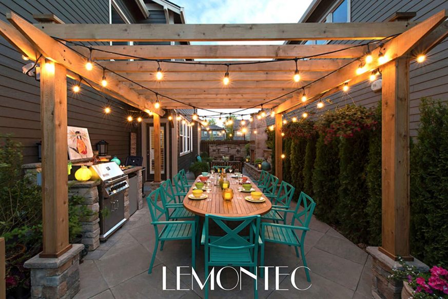 Lemontec Commercial Grade Outdoor, Commercial Outdoor Patio String Lighting