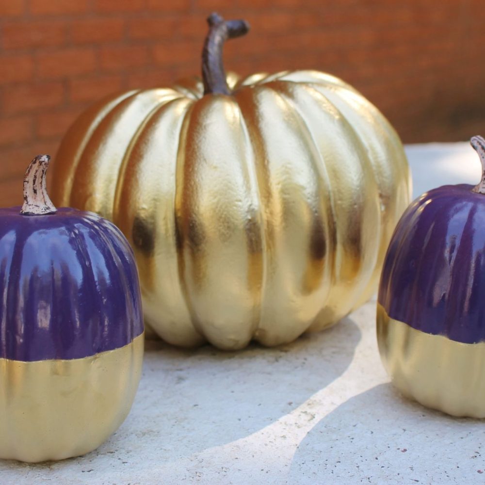 DIY Dipped Painted Pumpkins finished 2