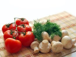 mushrooms, tomatoes, parsley