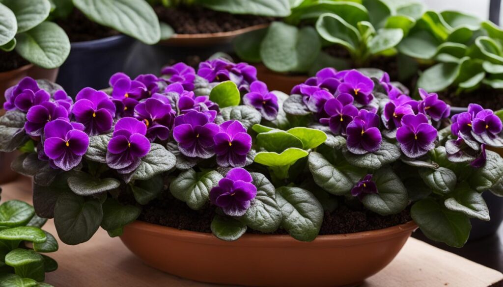 African violets with pH imbalance