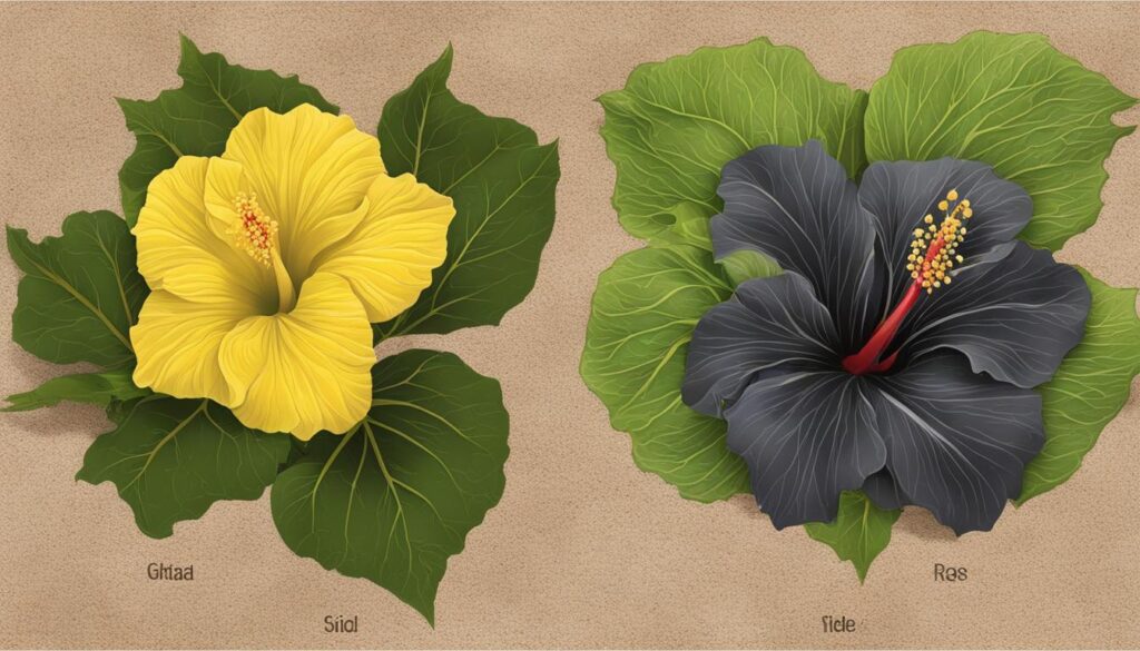 Brassica and Hibiscus Flowers