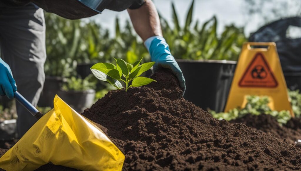 Dispose of potting soil with disease issues