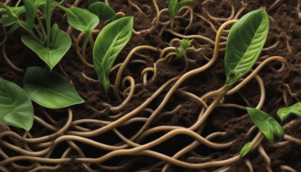 Harmful nematodes in potted plants