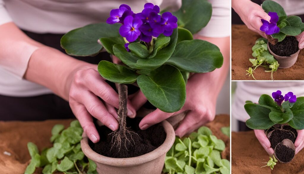 Repotting African violets