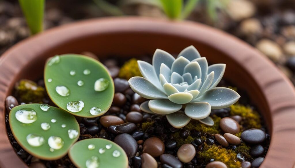 Watering lithops