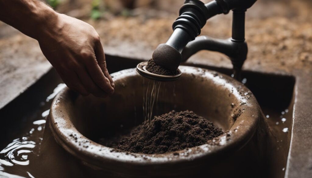 remove potting soil from drain