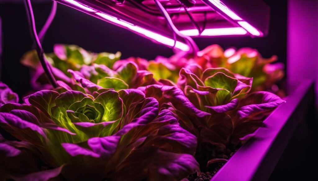 setting up lettuce grow lights