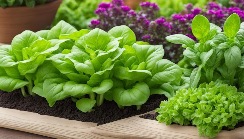 Basil and Lettuce