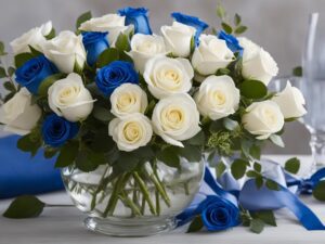 Blue And White Roses