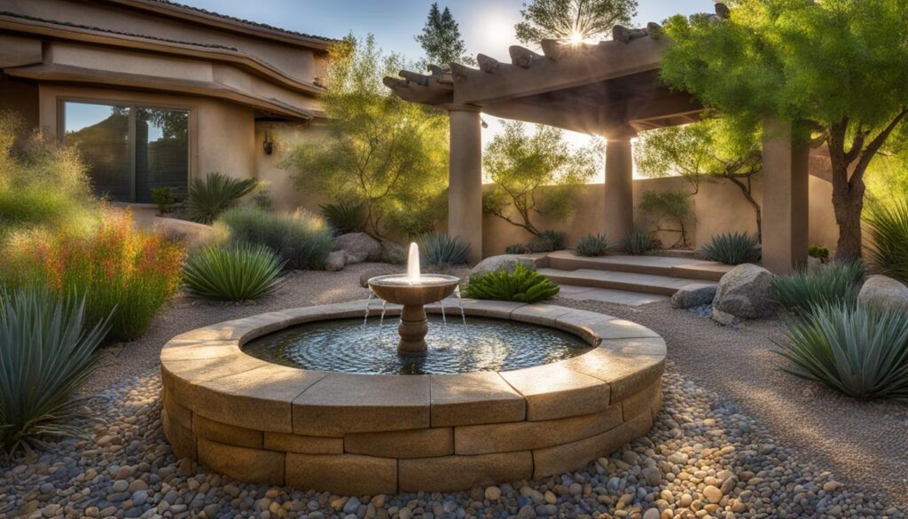 Fountains in Drought-Tolerant Gardens