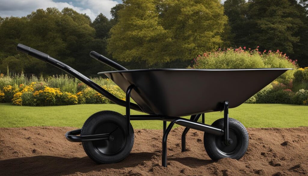 Heavy-duty steel wheelbarrow