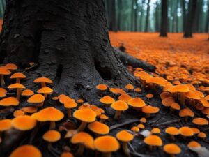 Orange Fungus On Tree