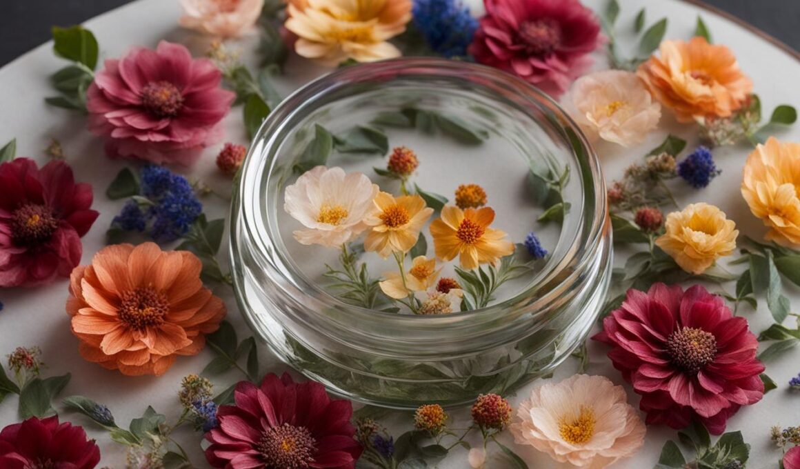 Pressed Flowers In Glass
