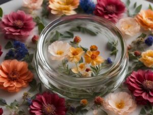 Pressed Flowers In Glass
