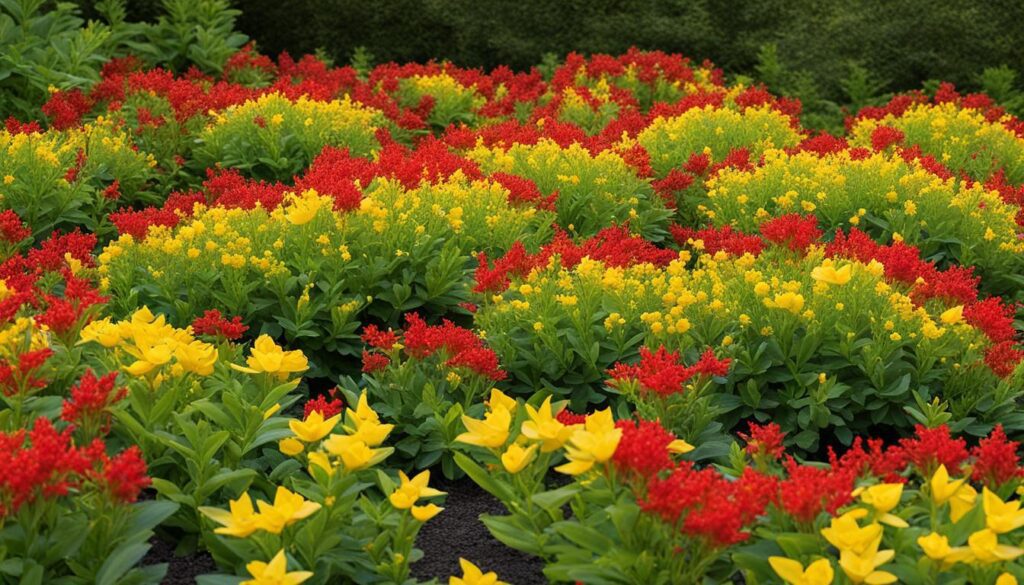 Red Star Hypericum - A Colorful Ground Cover with Yellow Blossoms