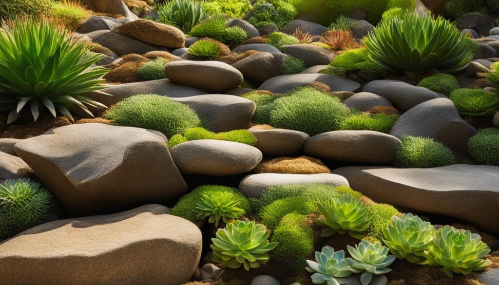 Rocks in a rock garden