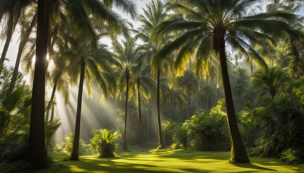 Shade-tolerant palm trees