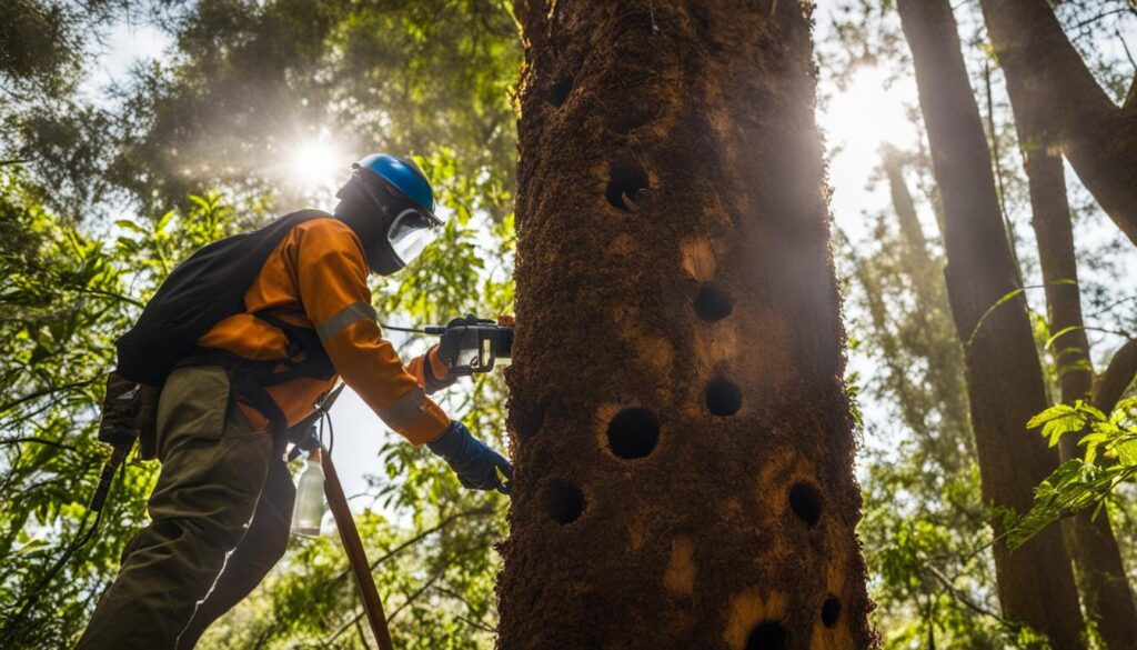 Treating termite-infested trees