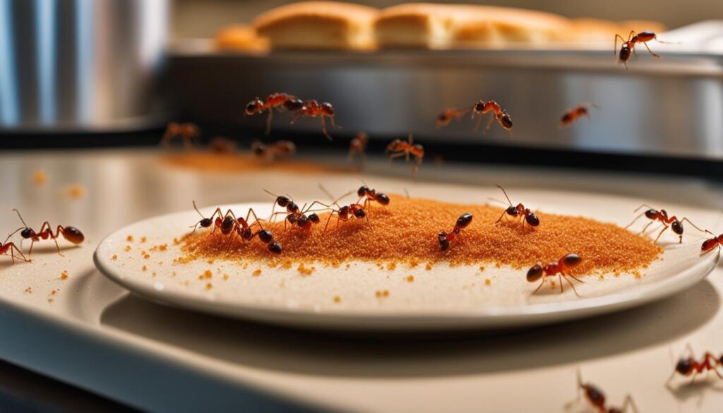 ants attracted to food