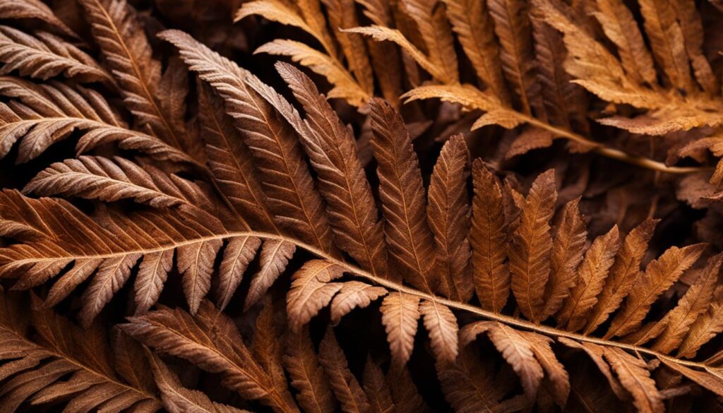 brown fern leaves