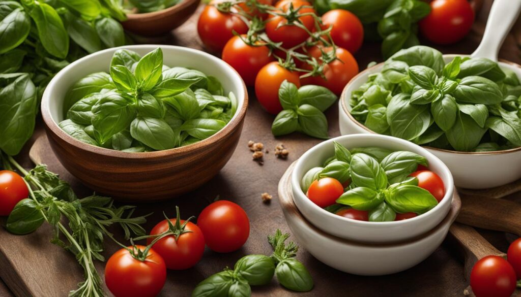 cooking with basil and oregano