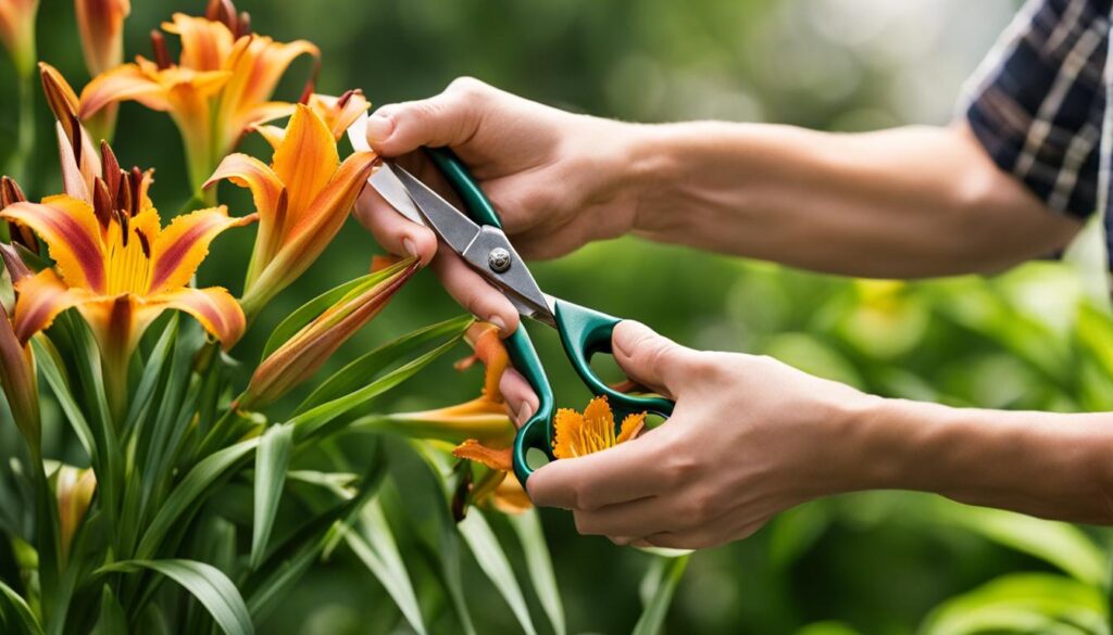cutting back daylilies after blooming