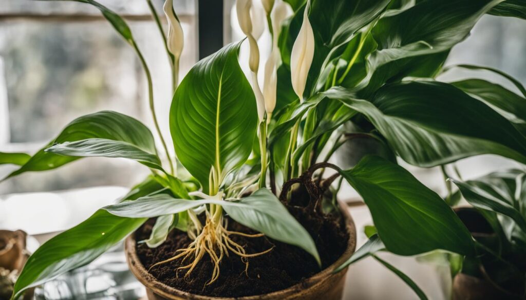 detecting peace lily root rot