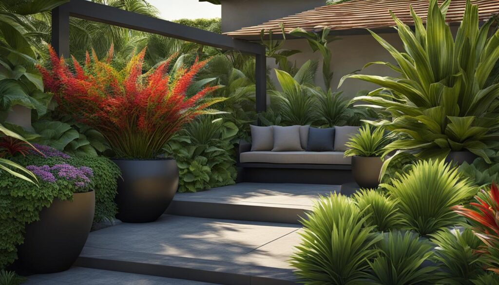 drought-tolerant tropical plants in containers