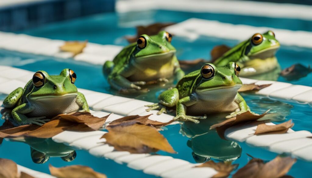 frogs in pool