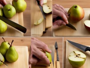 how to cut a pear