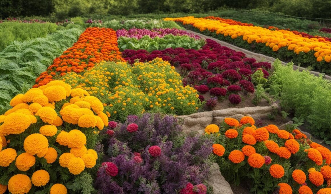 marigold vegetable garden
