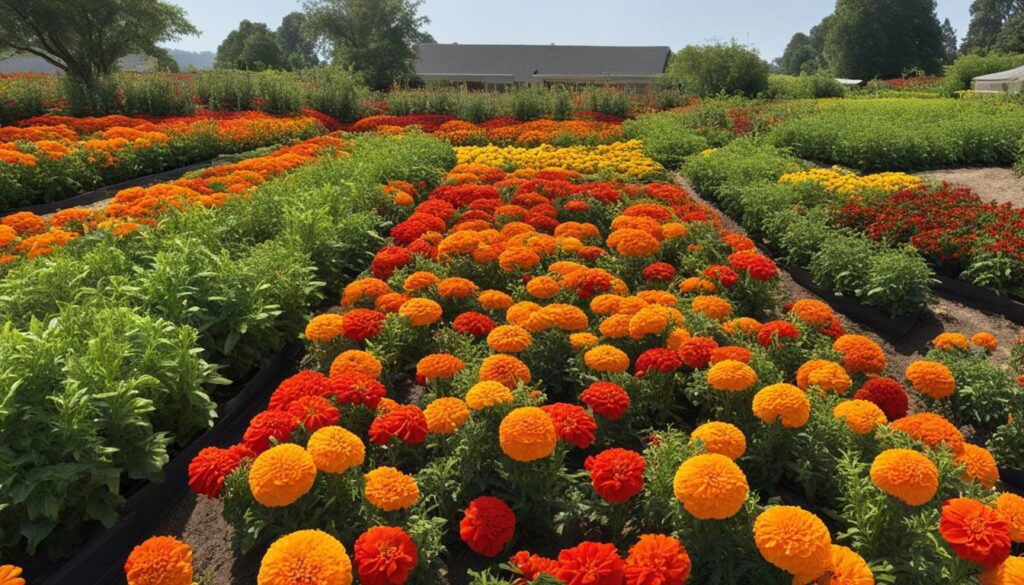 marigolds and peppers