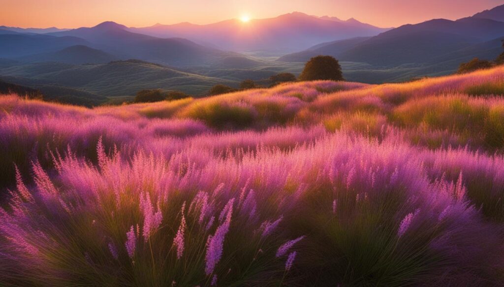pink muhly grass and lavender
