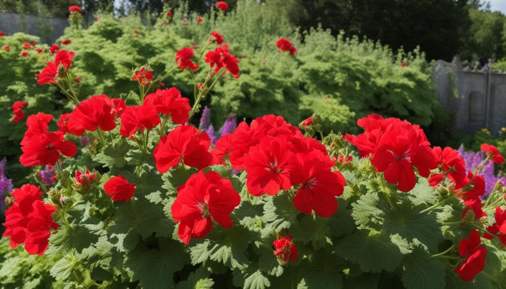 red geraniums for bee control
