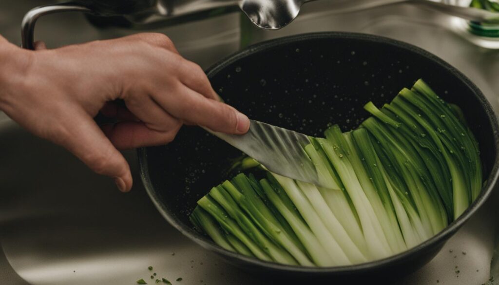 remove grit from leeks