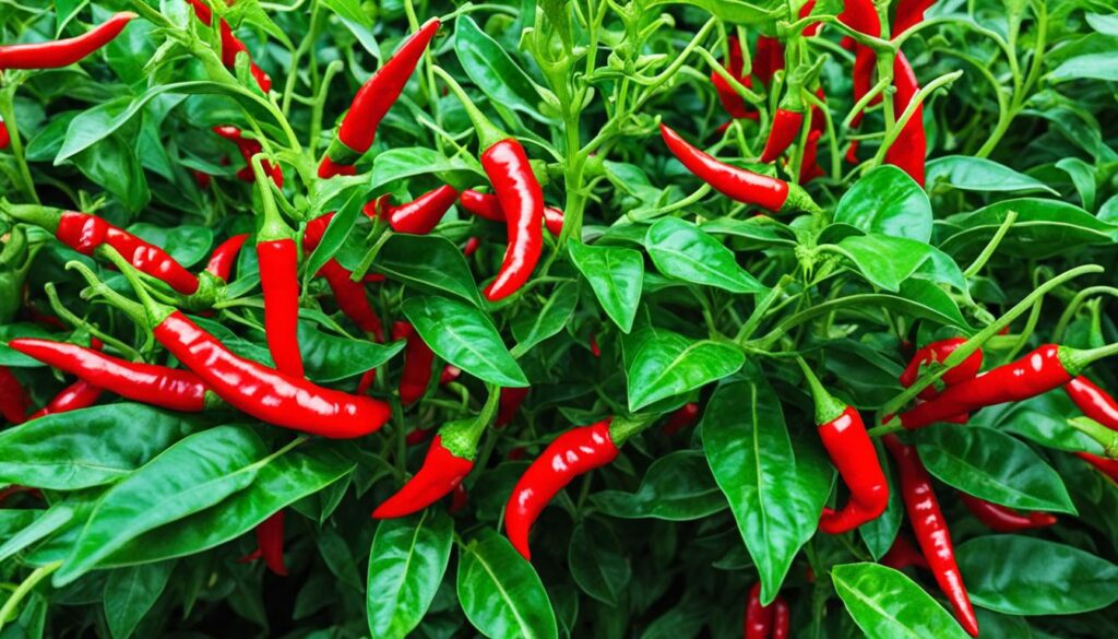 ripe cayenne peppers