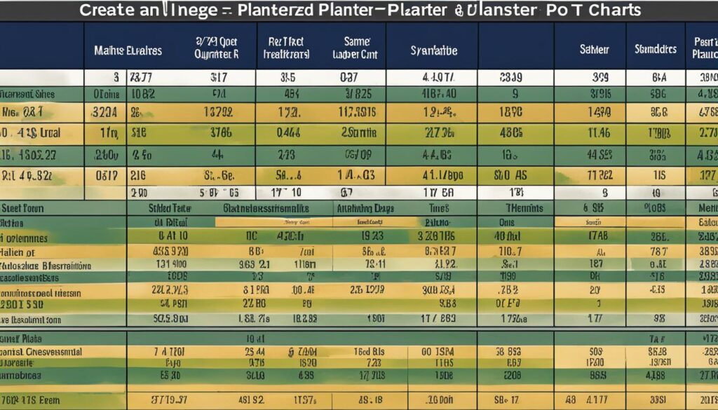 standard planter size chart
