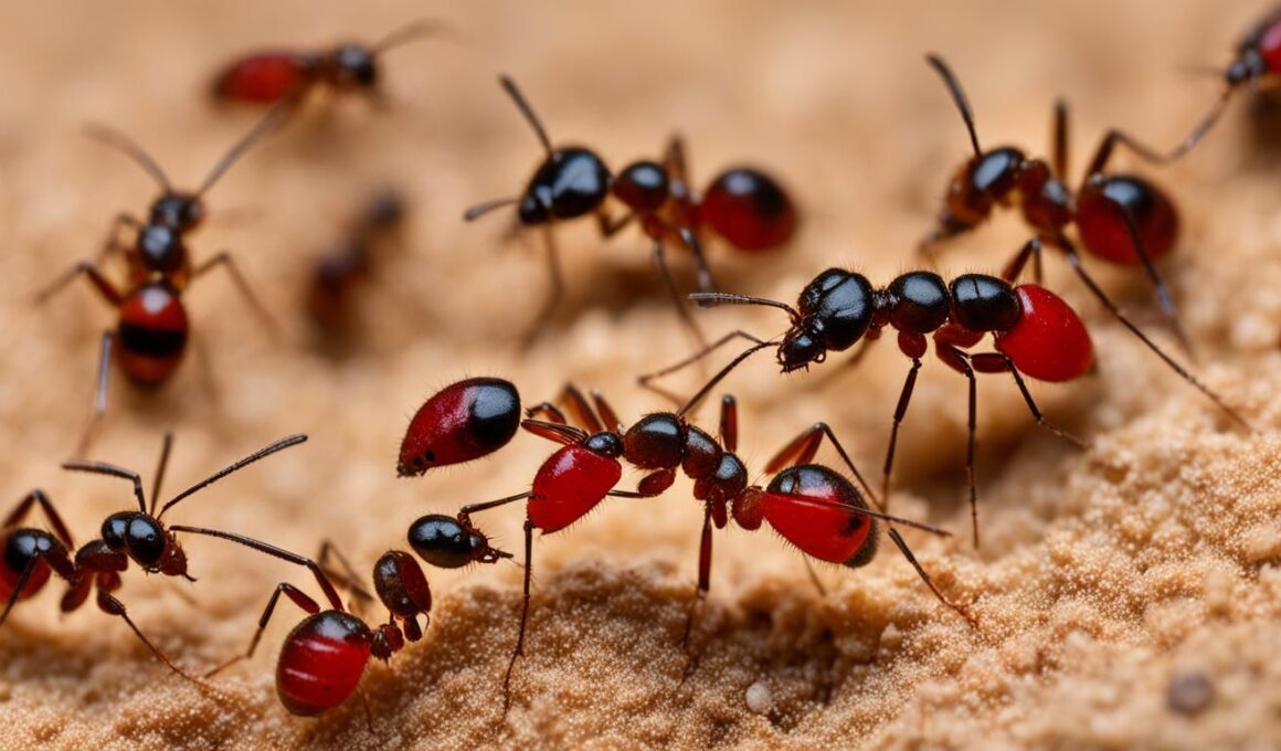tiny red ants