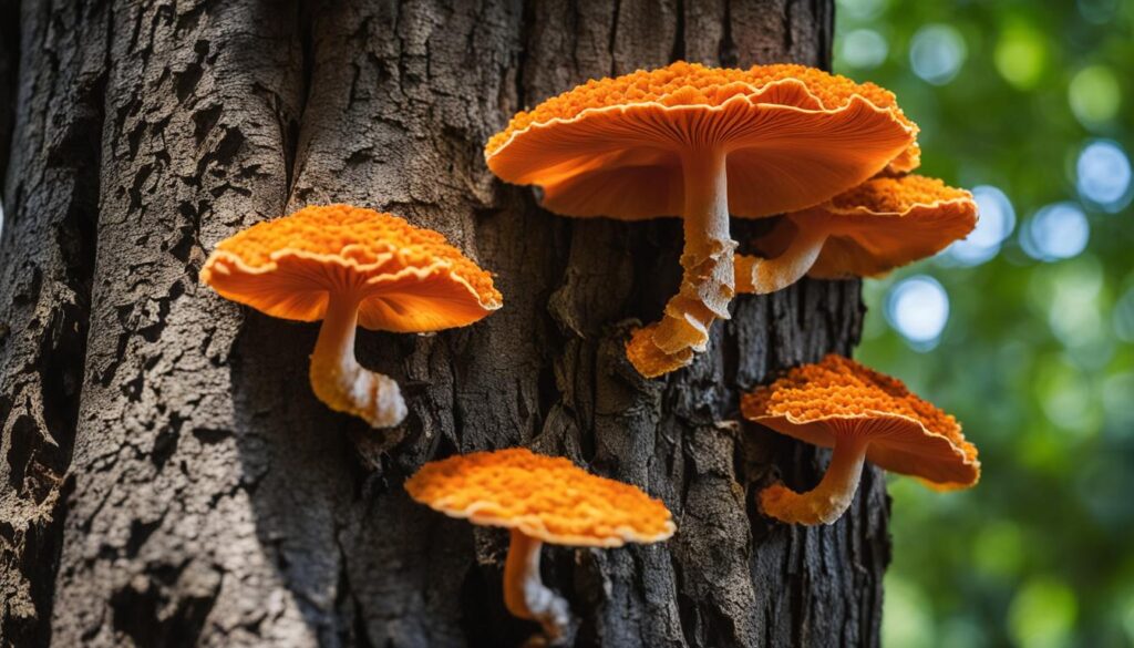 types of orange fungus on trees