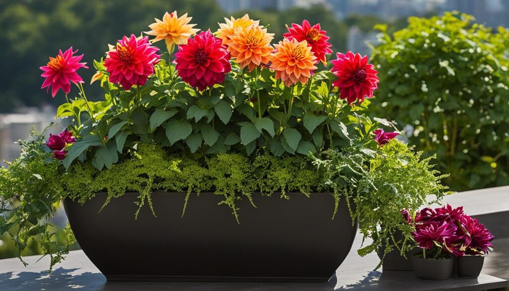 Container gardening with Dahlia